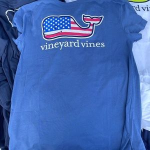 Vineyard Vines Flag Whale Short Sleeve Pocket Tee NWOT